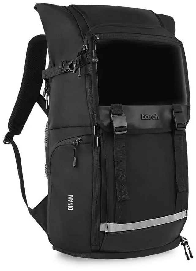 Main image of torch Travel Laptop Backpack 35L  TSA Friendly Flight Approved Bag for Men & Women, Carry-On Expandable Hiking Backpack with Rain Cover, Shoe Compartment  Fits 15-Inch Laptop  Dinam(Black)