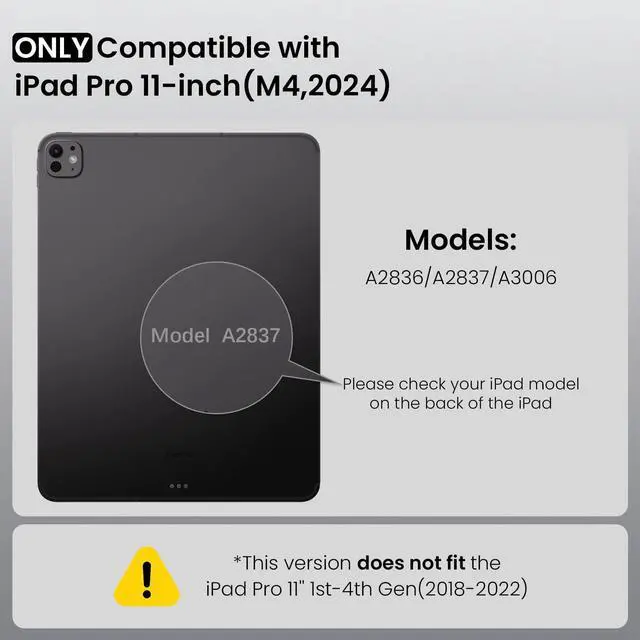 Alt view image 2 of 5 - Nillkin iPad Pro 11 inch (M4, 2024) Case with Detachable Keyboard, Adhesive Cover with Keyboard, Magic Trackpad, 7-Color Backlit, Adjustable Stand, Slim Magnetic Backplate with iPad Wall Mount - Gray