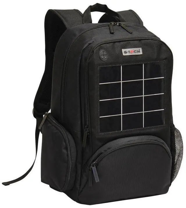 Main image of Preferred Nation USB charging Solar Backpack with USB Charging Port  Fits 15.4 Laptop  Waterproof, Multiple Compartments, Power Bank Compatible  Durable 420D/1680D/600D Polyester  Black