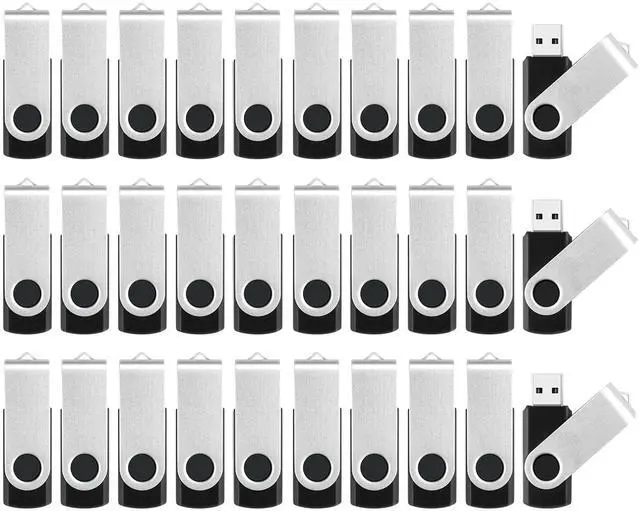 Main image of Bulk USB Flash Drives - 10 Pack 4GB Flash Drives and 10 Pack 128MB Flash Drives, Metal Swivel Memory Stick Jump Drives with LED Indicator, Memoria USB Stick Zip Drive Pendrive Data Storage and Backup