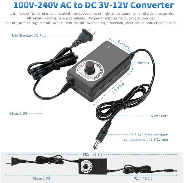 Alt view image 4 of 5 - Neukniy 3X 120mm Computer Fan with AC Plug, AC 110V 120V 220V 240V Cabinet Cooling Fan with Speed Controller, Cooling for Windows, Plant Cabinet, Crawl Space, Basement, Laundry Room, Garage, Attic