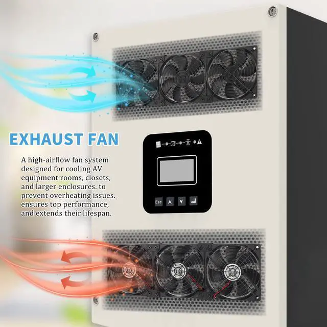 Alt view image 5 of 5 - Neukniy 3X 120mm Computer Fan with AC Plug, AC 110V 120V 220V 240V Cabinet Cooling Fan with Speed Controller, Cooling for Windows, Plant Cabinet, Crawl Space, Basement, Laundry Room, Garage, Attic