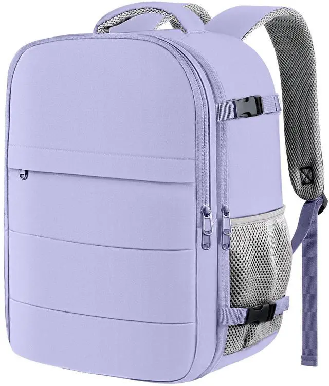 Main image of HOTOR Travel Backpack - Flight Approved Travel Bag for Men and Women, Carry on Luggage for 15.6" Laptop and Travel Essentials for Work, Business, Weekender, College 11.8"x7.9"x17.3" (Purple)