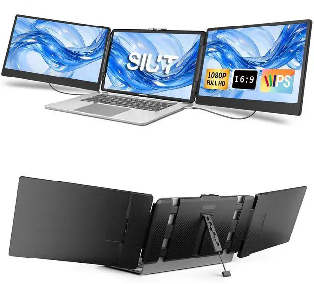 Main image of SIUT Laptop Screen Extender Monitor - Triple 14 inch IPS FHD 1080P Extended Monitors for 13"-17" Laptops Type-C/HDMI/USB-A Compatible with Windows Mac Travel Work