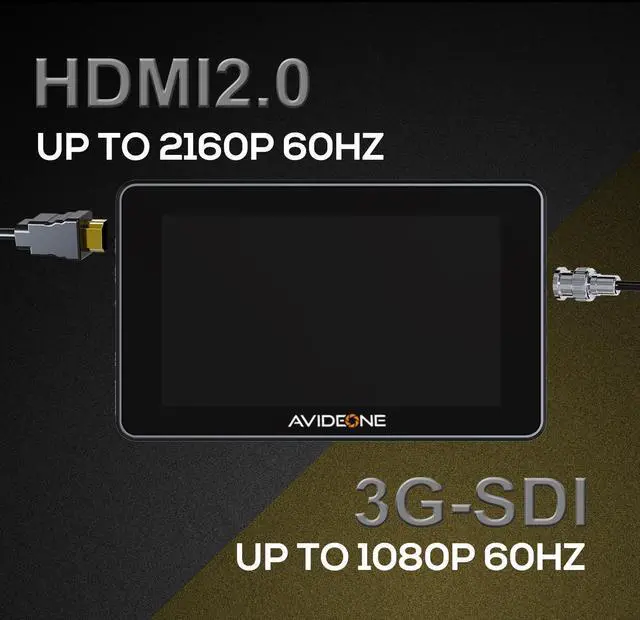 Alt view image 4 of 5 - 5.5'' DSLR Camera Field Monitor with 2000Nits Ultra Brightness Touchscreen 4K HDMI 3G-SDI 1920x1080 Video Monitor with 3D-LUT HDR Waveform Vector Scope Histogram
