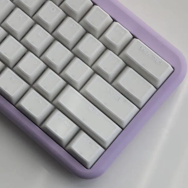 Alt view image 5 of 5 - Hyekit White Jade Keycaps, Double Shot PBT&PC Keyboard Jelly Key caps 142 Keys Cherry Profile Keycap Set for 60%/65%/75%/TKL/96%/100% Magnetic Mechanical Keyboard