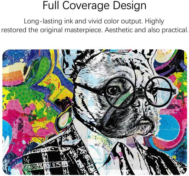 Alt view image 3 of 5 - Berkin Arts for iPad Mini 7th 2024 & iPad Mini 6th 2021 (8.3 Inch) Folio Case Premium Leather Cover Maximalism English Bulldog Portrait