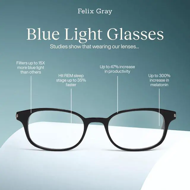 Alt view image 5 of 5 - Felix Gray Carson Blue Light Glasses for Women, Blue light glasses Men  Sleep & Wellness Support, Eye Strain Relief (Artichoke, Medium)