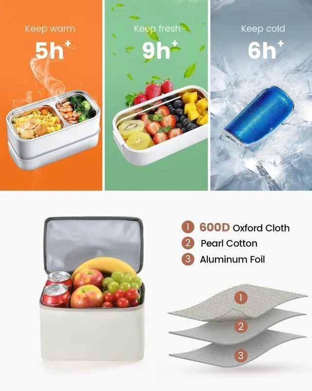 Alt view image 3 of 5 - LOVEVOOK Lunch Backpack for Women, 17 Inch Laptop Bag with Insulated Cooler Lunch Box, Work Backpack for Teacher Nurse, Travel Backpack Lunch Bag for Camping Picnic Daily Use