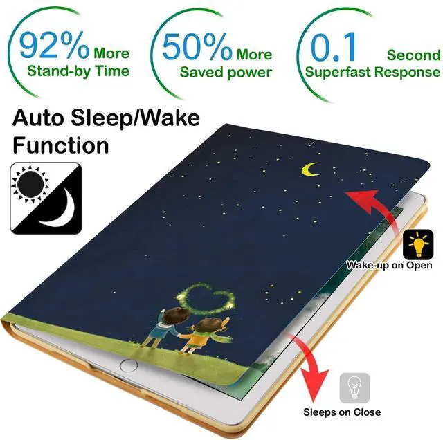 Alt view image 3 of 5 - DuraSafe Cases for iPad PRO 11 Inch 2 2020 3 2021 [ PRO 11 2nd 3rd ] A2377 A2459 A2301 MHMT3LL/A MHMU3LL/A Smart Auto Sleep Wake Adjustable Viewing Angle Stand Printed Flip Cover - Night Sky