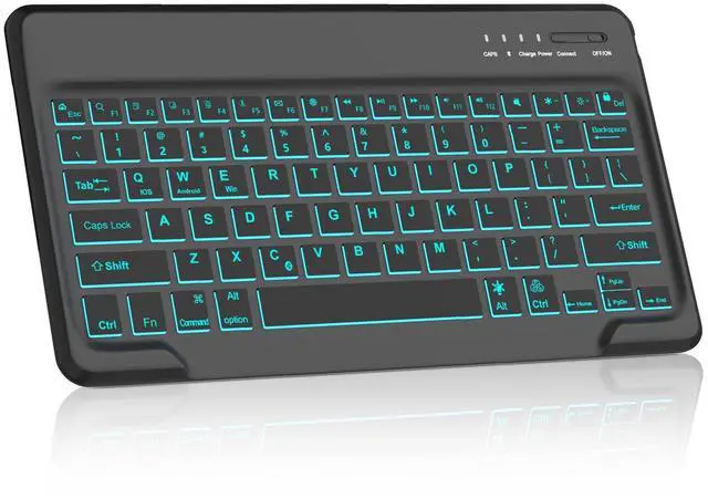 Main image of SENGBIRCH Backlit Keyboard for iPad Pro (13-inch, 12.9 inch), iPad Air 13-inch M2, Samsung Galaxy Tablet, Bluetooth Connection, 7 Colors Backlit, Wireless USB-C Rechargeable, US English, Black