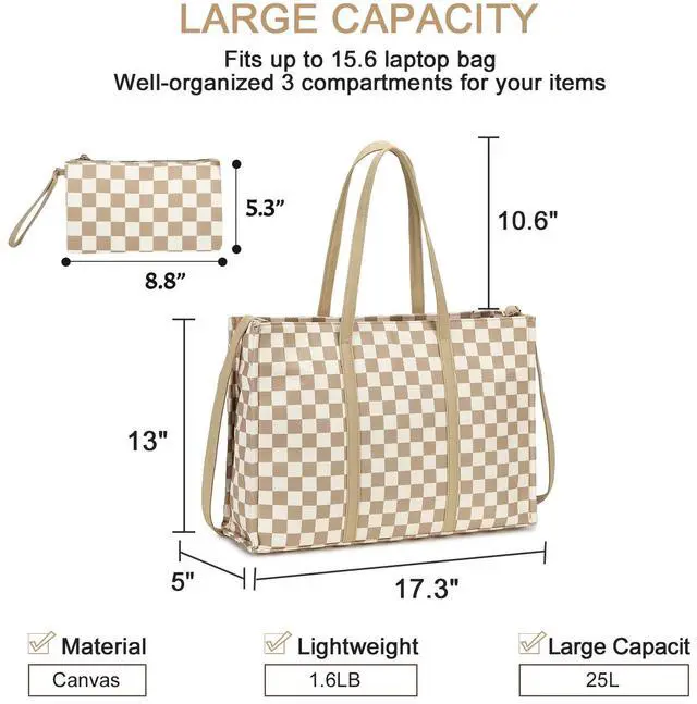 Alt view image 2 of 5 - BTOOP Tote Bag for Women Work Teacher Tote Bag 15.6 inch Laptop Shoulder Bags Handbag Office Briefcase with Clutch Purse