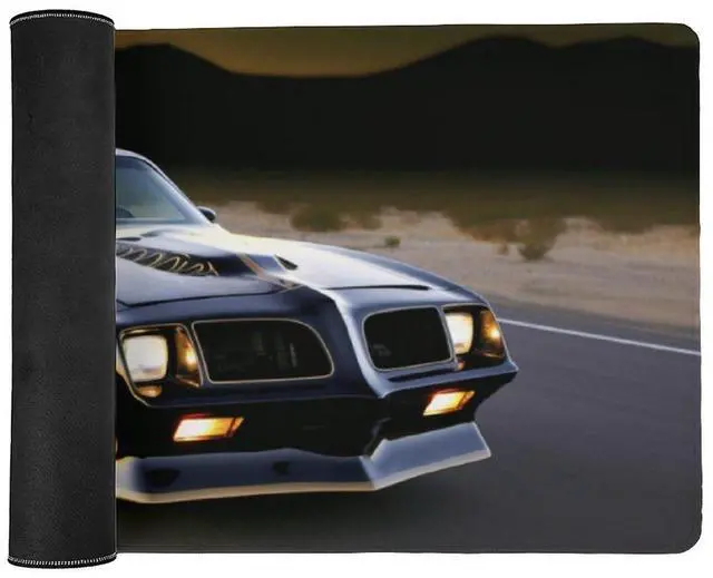 Alt view image 3 of 5 - QEOPGNE Car Large Mouse Pad Gaming Classic Automotive Black Cool American Muscle Car Desk Mat for Keyboard and Mouse Mat Non-Slip Rubber Desk Pad 40x90cm