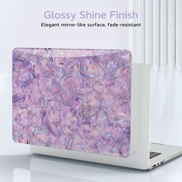 Alt view image 4 of 5 - B BELK Compatible with MacBook Air 13 inch Case 2025 2024 2023 2022 M4 M3 M2 A3240 A3113 A2681, Plastic Hard Shell +Keyboard Cover +Screen Protector for MacBook Air 13.6 inch Case, Shiny Purple Pearl