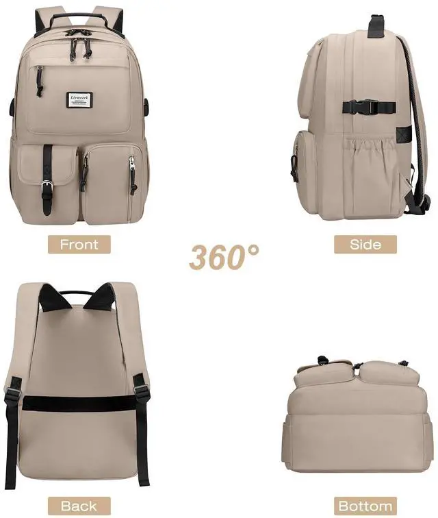 Alt view image 2 of 5 - School Laptop Backpack for Girls Bookbag: Large Capacity Elementary Middle High School Book Bag 15.6 Inch Casual College Backpacks Waterproof Travel Back Pack Student Bookbags for Teen Kids Boys Women