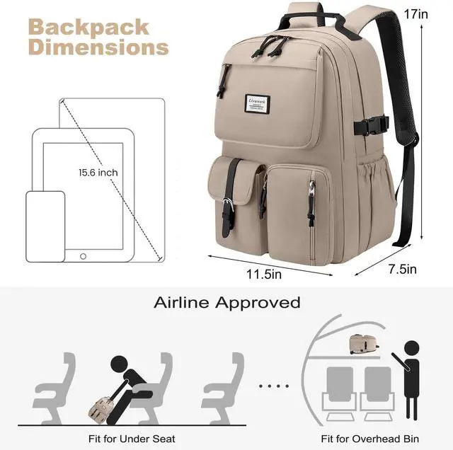 Alt view image 3 of 5 - School Laptop Backpack for Girls Bookbag: Large Capacity Elementary Middle High School Book Bag 15.6 Inch Casual College Backpacks Waterproof Travel Back Pack Student Bookbags for Teen Kids Boys Women