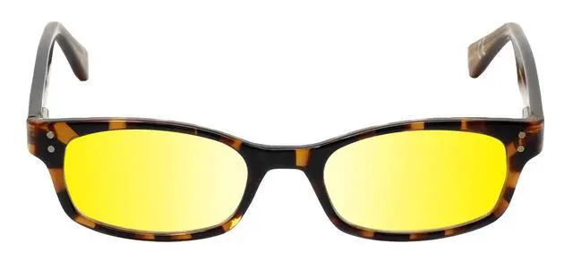 Alt view image 5 of 5 - Medspex Corinne McCormack Channing Color Therapy Reading Glasses +2.75 Tortoise Havana Brown Gold Amber/Gold Yellow Womens Fluorescent Light Sensitivity Chromotherapy Chakra Healing
