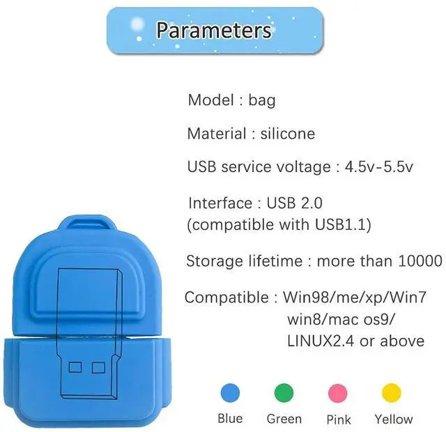 Leizhan 5 x 8GB Cute Backpack USB Flash Drive, Cartoon Backpack Shape ...