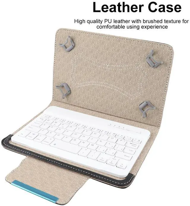 Alt view image 3 of 5 - Sanpyl Bluetooth Keyboard Case, 7in Tablet Keyboard Case Universal PU Protective Case + Bluetooth Keyboard Set, Rechargable Battery, for All 7in Tablets, for Android, for OS X, for