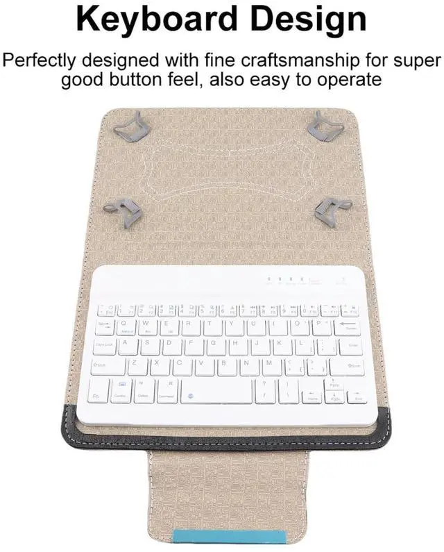 Alt view image 4 of 5 - Sanpyl Bluetooth Keyboard Case, 7in Tablet Keyboard Case Universal PU Protective Case + Bluetooth Keyboard Set, Rechargable Battery, for All 7in Tablets, for Android, for OS X, for