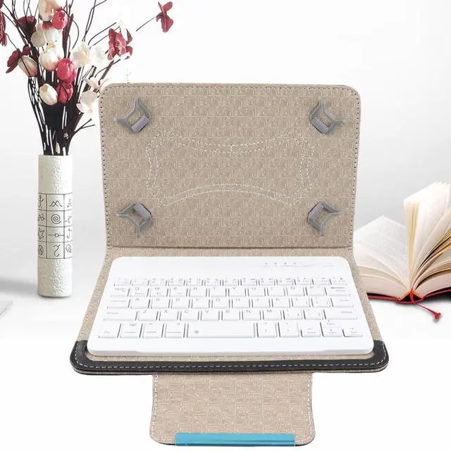 Alt view image 5 of 5 - Sanpyl Bluetooth Keyboard Case, 7in Tablet Keyboard Case Universal PU Protective Case + Bluetooth Keyboard Set, Rechargable Battery, for All 7in Tablets, for Android, for OS X, for
