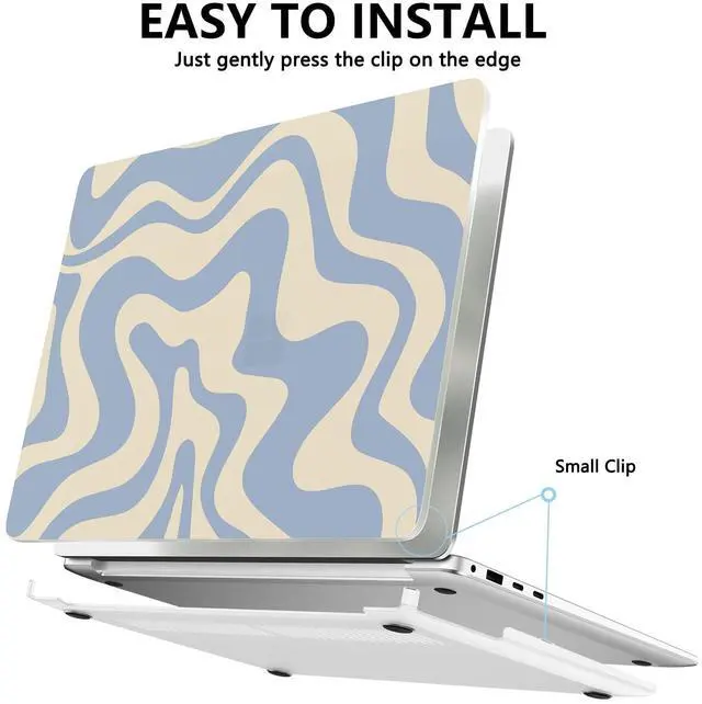 Alt view image 5 of 5 - AKIT Case Compatible with Microsoft Surface Laptop 15-inch Touchscreen Copilot+ PC 2024 (7th Ed), Unique Pattern Hard Shell Case+Screen Protector+Keyboard Cover for Surface Laptop 7 15'', Blue Wave