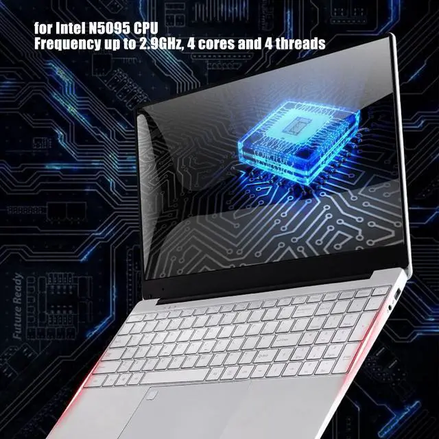 Alt view image 2 of 5 - 15.6 inch Laptop, 16GB Ultra Slim Fingerprint Gaming Laptop for Windows11, for N5095 Processor, 1920x1080 IPS HD Screen, Backlit Keyboard for Office, Silver (16G+128G)