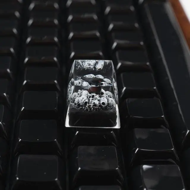 Alt view image 2 of 5 - ULTRAEQUIP Artisan Keycap Crow & Skull Keycap Resin 1U SA Profile Keycap Handmade for MX Switch Mechanical Keyboards