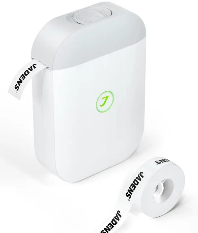 Main image of JADENS Label Maker Machine, JD-11 Portable Bluetooth Label Printer with a Tape, Wireless Inkless Handheld Labels Printer with Multiple Templates for Organizing for Home, Office, Business (Grey-White)