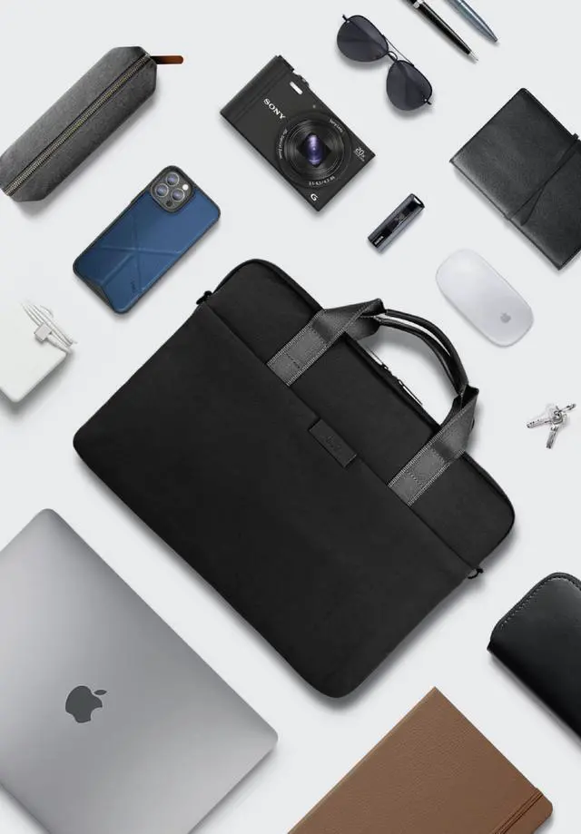 Alt view image 5 of 5 - UNIQ Better By Design Stockholm Laptop Carrier (For up to 16" laptop) Black