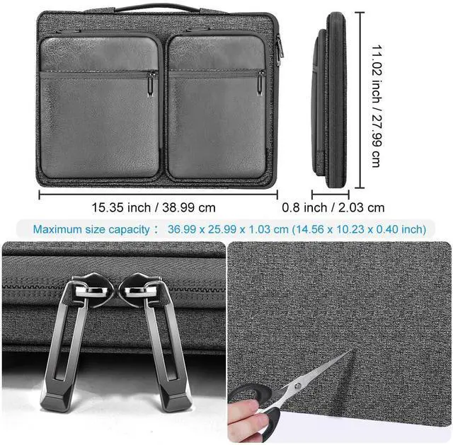 Alt view image 2 of 5 - ZINZ Laptop Case 15 15.6 16 inches Sleeve Slim Briefcase Spill-Resistant Handbag for Most Popular 15" 15.6" 16" NotebooksG01Y03