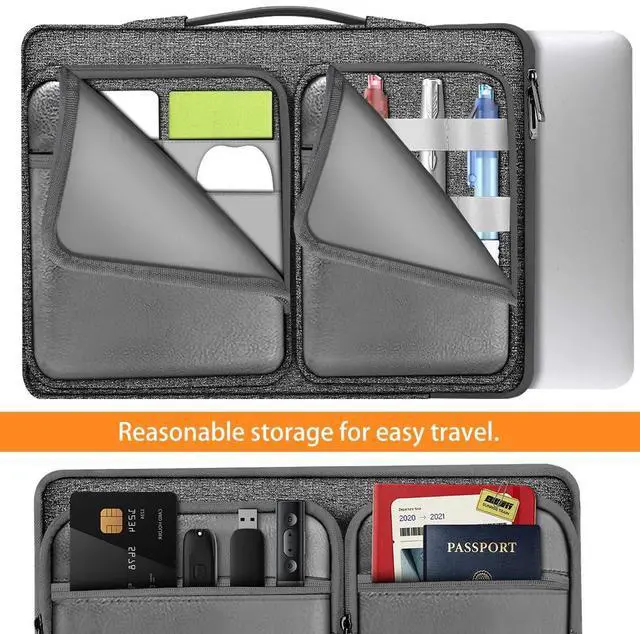 Alt view image 4 of 5 - ZINZ Laptop Case 15 15.6 16 inches Sleeve Slim Briefcase Spill-Resistant Handbag for Most Popular 15" 15.6" 16" NotebooksG01Y03