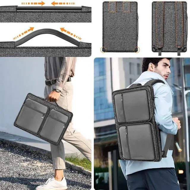 Alt view image 5 of 5 - ZINZ Laptop Case 15 15.6 16 inches Sleeve Slim Briefcase Spill-Resistant Handbag for Most Popular 15" 15.6" 16" NotebooksG01Y03