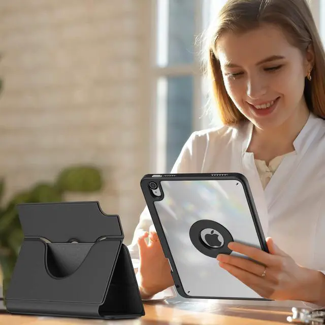 Alt view image 2 of 5 - DINGGUAGUA Case for iPad A16 11th Generation 11 inch 2025, iPad 10th Generation 10.9 Inch 2022 with Built-in Pencil Holder Cover with Detachable Clear Back Shell A2696 A2757 Auto Wake/Sleep,Black