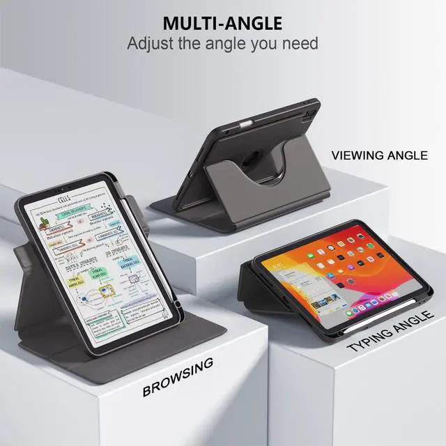 Alt view image 3 of 5 - DINGGUAGUA Case for iPad A16 11th Generation 11 inch 2025, iPad 10th Generation 10.9 Inch 2022 with Built-in Pencil Holder Cover with Detachable Clear Back Shell A2696 A2757 Auto Wake/Sleep,Black