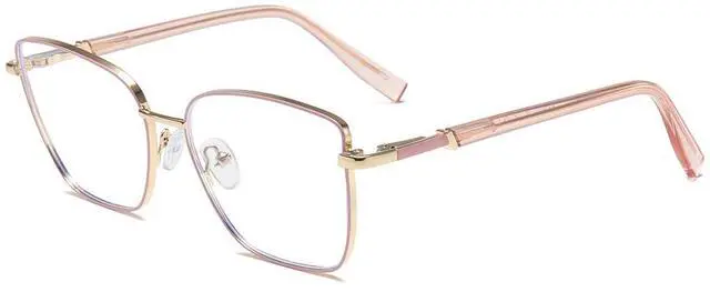 Main image of 2025 new photosensitive color changing glasses, anti blue light, UV responsive lenses, metal frame (Pink color changing glasses)