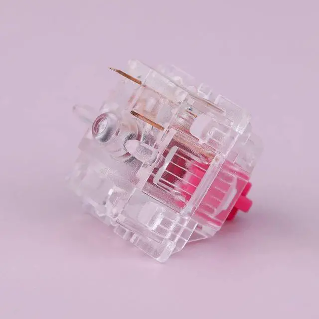 Alt view image 2 of 4 - kutethy GATERON Aliaz Silent Pink Tactile Switch, RGB LED 5 Pin 60gf Keyboard Switches for MX Mechanical Keyboard (72PCS)
