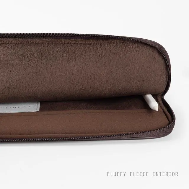 Alt view image 3 of 5 - Comfyable Tablet Sleeve Compatible with iPad Air 13 inch M3 2025, iPad Pro 13" M4 2024 with Magic Keyboard & Pencil Holder - PU Leather Bag Slim Protective Cover Case - Chocolate