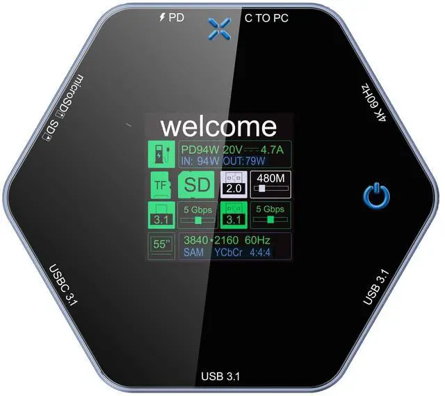 Alt view image 2 of 5 - 8-in-1 USB C Hub Docking Station, Type-C Adapter with 4K@60Hz HDMI, 2 USB 3.0, TF/SD Reader, 100W Power Delivery Compatible with MacBook,iPhone15 16 Surface, iPad, Steam Deck or Other Type C Devices