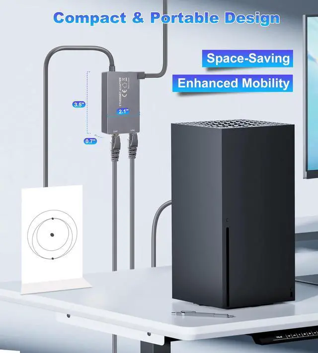 Alt view image 3 of 5 - Ethernet Adapter for Starlink Standard Actuated Gen 2, 2 Ports Starlink GEN 2/V2 RJ45 Dish Female to Router Male Adapter for Starlink Dish Satellite Internet V2 for Wired External Network