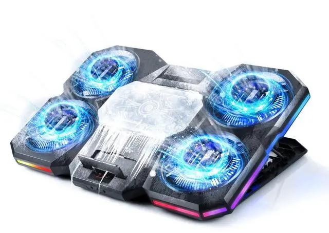 Main image of QUICARD Upgraded Laptop Cooling Pad with Thermoelectric Cooler and 4 Fans, Powerful Laptop Cooler, Independent Control, Multi-Gear Adjustment, RGB, 14-21 Inch Laptop Stand (Laptop Cooling Pad 1)