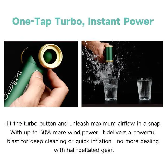 Alt view image 3 of 5 - KiCA JetFan 2S Combo Compressed AirCan Substitute,117000RPM Air Duster Electric Blower for ComputerKeyboard Cleaning,Hair Drying,Camping,Outdoors,Car,Barbershop,Handmade,Rechargable,Metal Body,Green