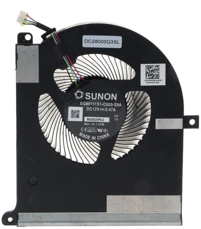 Alt view image 5 of 5 - Replacement CPU&GPU Cooling Fan for Dell Alienware Area 51m R2 RTX 2080 TW5Y8 TPV77 DC28000Q3SL DC28000Q4SL DC 12V