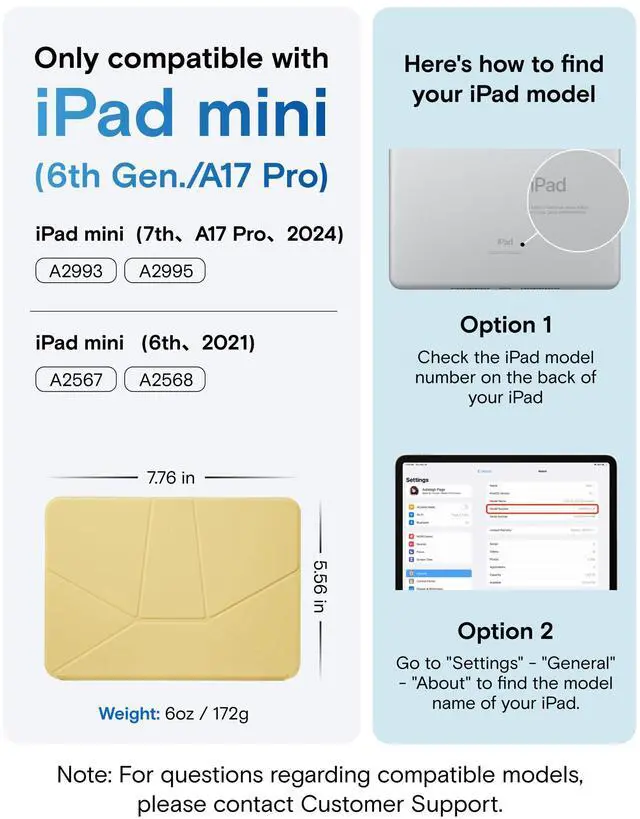 Alt view image 2 of 5 - MOFT Dynamic Folio Case for iPad mini 7 A17 Pro (2024), iPad mini 6 (2021), Silm Magnetic Stand Case with 20+ Viewing Angles, Auto Wake/Sleep, Ultra Thin, Panna Cotta x Faded Jeans