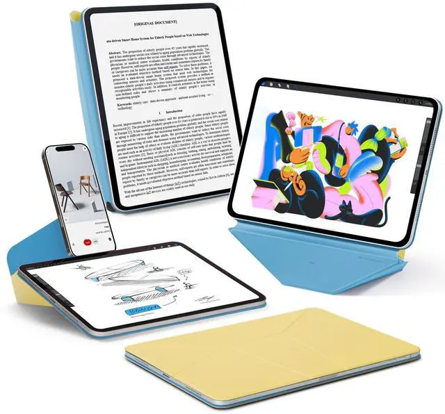 Main image of MOFT Dynamic Folio Case for iPad mini 7 A17 Pro (2024), iPad mini 6 (2021), Silm Magnetic Stand Case with 20+ Viewing Angles, Auto Wake/Sleep, Ultra Thin, Panna Cotta x Faded Jeans