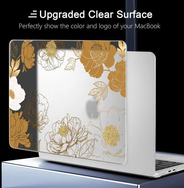 Alt view image 4 of 5 - Yebiseven for MacBook Air 13.6" M4 Case 2025 2024 2022 Released A3240/A3113 M3/A2681 M2, Laptop Case with Keyboard Cover & Screen Protector & OTG Adapter & 2 Webcam Covers, Botanical Flower