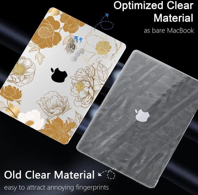 Alt view image 5 of 5 - Yebiseven for MacBook Air 13.6" M4 Case 2025 2024 2022 Released A3240/A3113 M3/A2681 M2, Laptop Case with Keyboard Cover & Screen Protector & OTG Adapter & 2 Webcam Covers, Botanical Flower