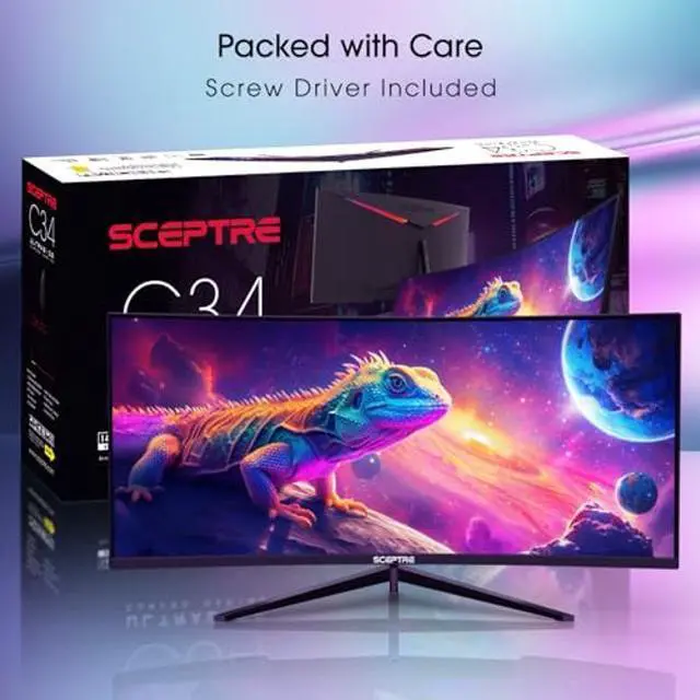 Alt view image 2 of 5 - Sceptre New Curved 34-inch Gaming Monitor 3440 x 1440 180Hz 1500R DP x2 HDMI x2 Build-in Speakers Machine Black 2026