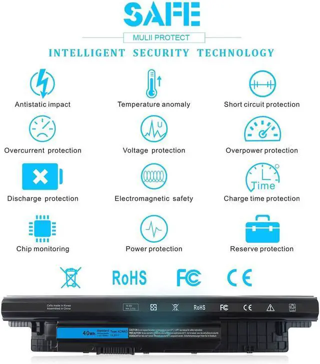 Alt view image 4 of 5 - 40Wh XCMRD Laptop Battery for Dell Inspiron 15 3000 Series 3521 3531 3537 3541 3542 15R 5537 5521 17R 17 3721 3737 5737 5721 14R 14 3421 3437 5421 5437 7447 Latitude 3440 3540 Vostro 2421 2521 P28F