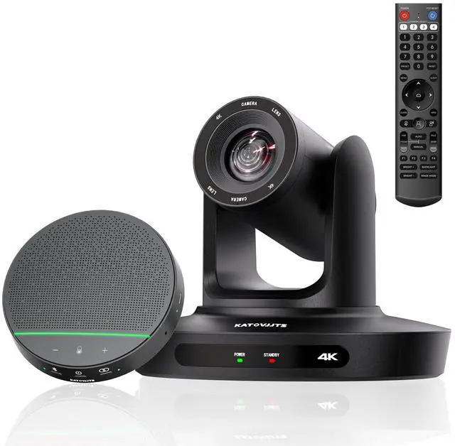 Main image of KATOVJJTS All-in-One Conference Room PTZ Camera 4K UHD System, Video Conference Camera with 10X Optical Zoom and Bluetooth Speakerphone&Microphones, Easy Setup for Church and Meeting